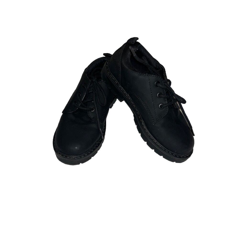 ZARA Kids Black Matte Leather Shoes Size 27EU 10 US Oxford Loafers Dressy school